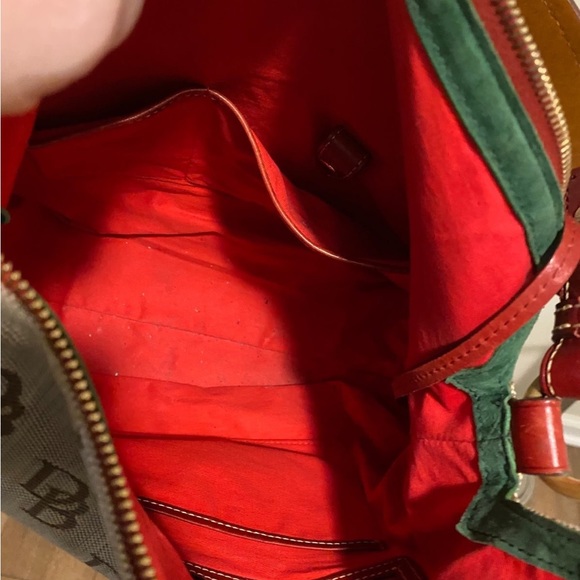 NWT Dooney and Burke Tulip Tassel Tote Handbag - Brand New Brown and Amber - Picture 12 of 12